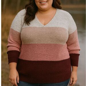 Torrid colorblock v neck sweater size 0x